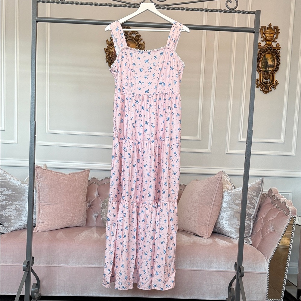 NWT Pink Floral Sleeveless Dress size large